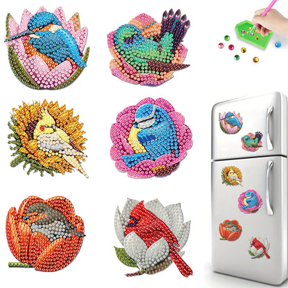 6Pcs Diamond Painting Refrigerator Magnets Diamond Art Kits for Adults Beginners