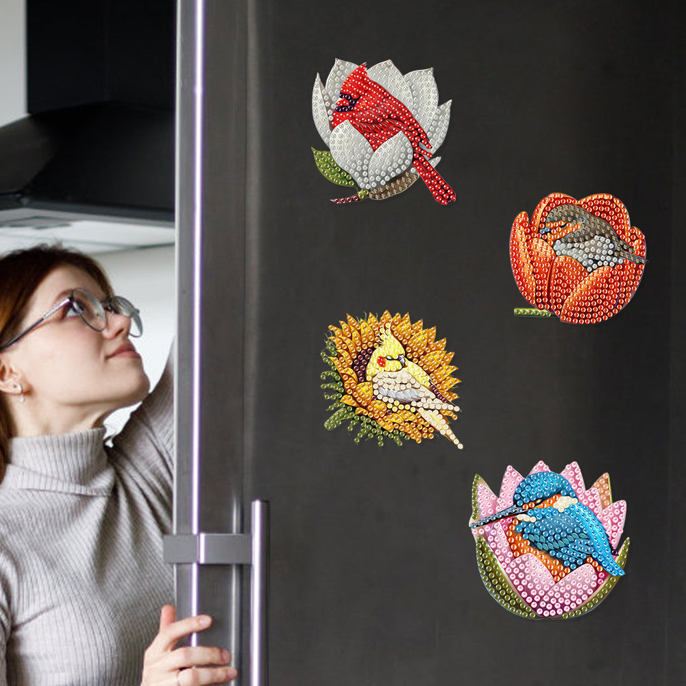 6Pcs Diamond Painting Refrigerator Magnets Diamond Art Kits for Adults Beginners