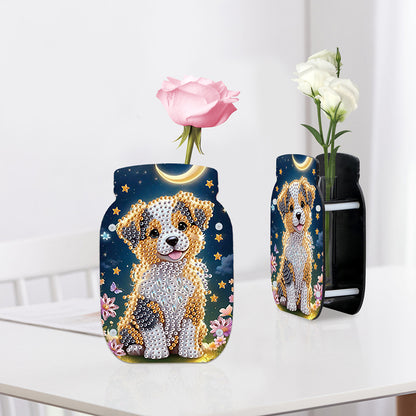 Dog Acrylic Double Sided Special Shape Diamond Painting Vase Bedroom Table Decor