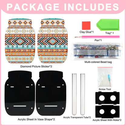 Dog Acrylic Double Sided Special Shape Diamond Painting Vase Bedroom Table Decor