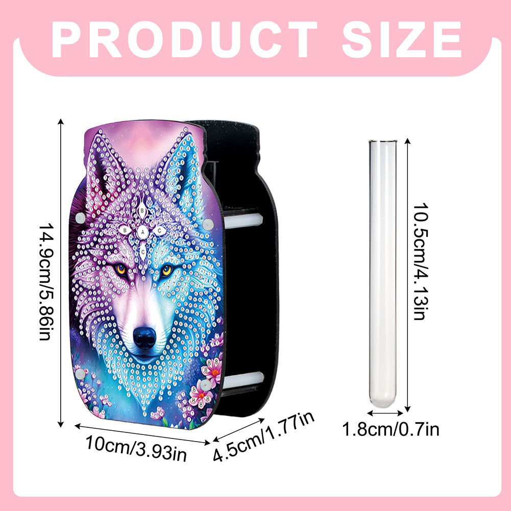 Dog Acrylic Double Sided Special Shape Diamond Painting Vase Bedroom Table Decor