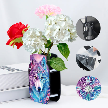 Dog Acrylic Double Sided Special Shape Diamond Painting Vase Bedroom Table Decor