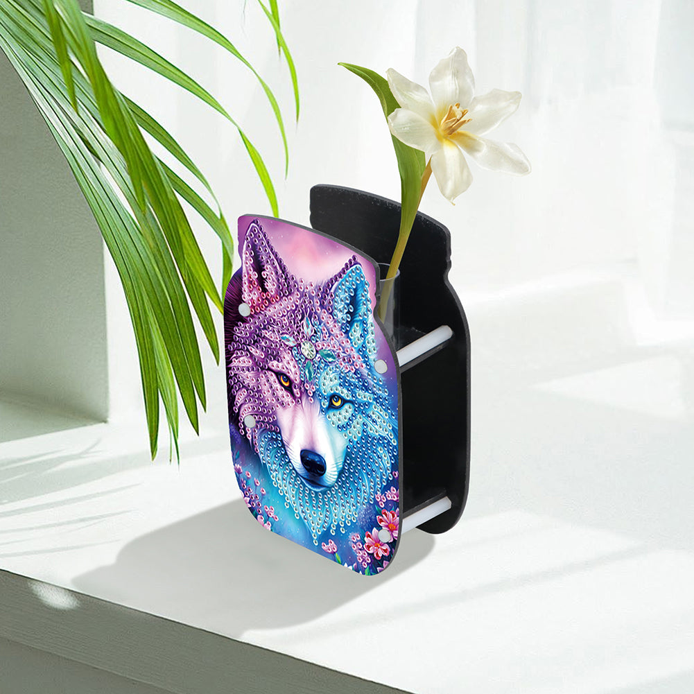 Dog Acrylic Double Sided Special Shape Diamond Painting Vase Bedroom Table Decor