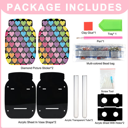 Dog Acrylic Double Sided Special Shape Diamond Painting Vase Bedroom Table Decor