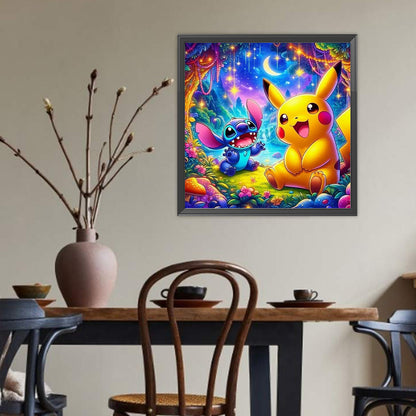 Stitch Pikachu - Full Round Drill Diamond Painting 40*40CM