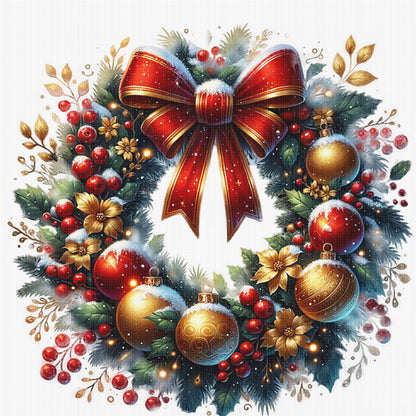 Christmas Wreaths - 14CT Stamped Cross Stitch 50*50CM