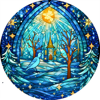 Polar Snow Glass Painting - Full AB Round Drill Diamond Painting 40*40CM