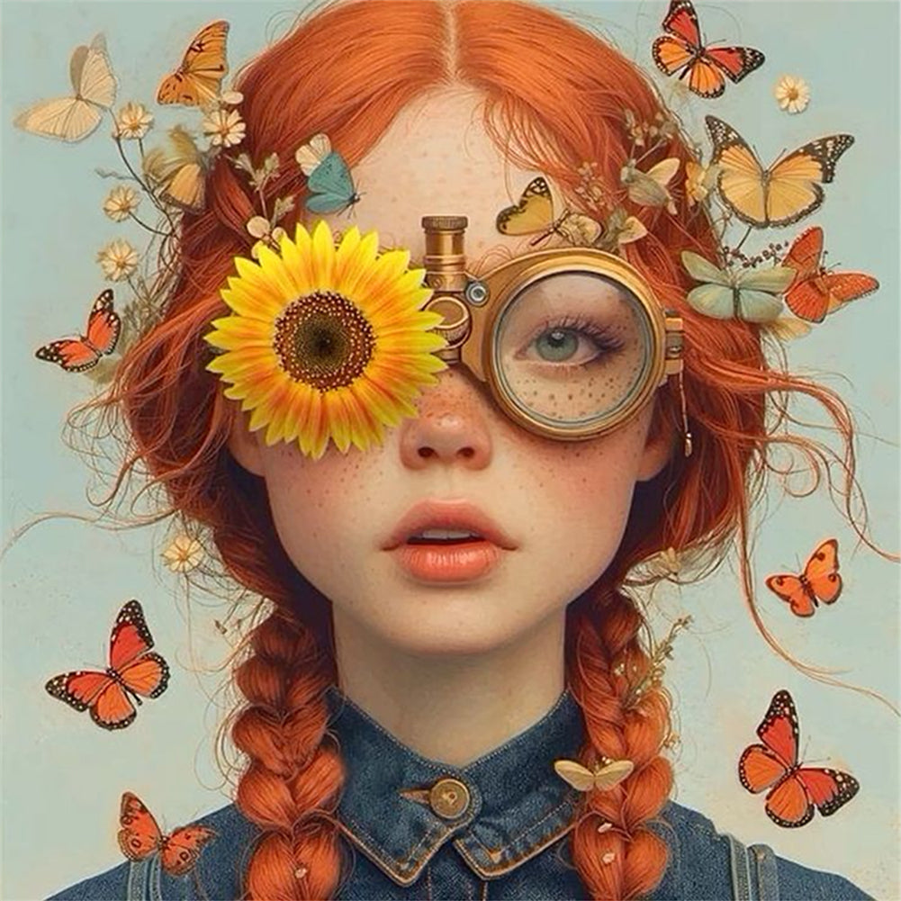 Butterfly Girls - 11CT Stamped Cross Stitch 50*50CM