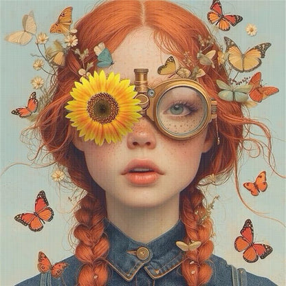 Butterfly Girls - 11CT Stamped Cross Stitch 50*50CM
