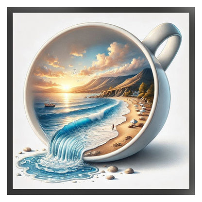 Sunset On The Seaside - 11CT Stamped Cross Stitch 40*40CM