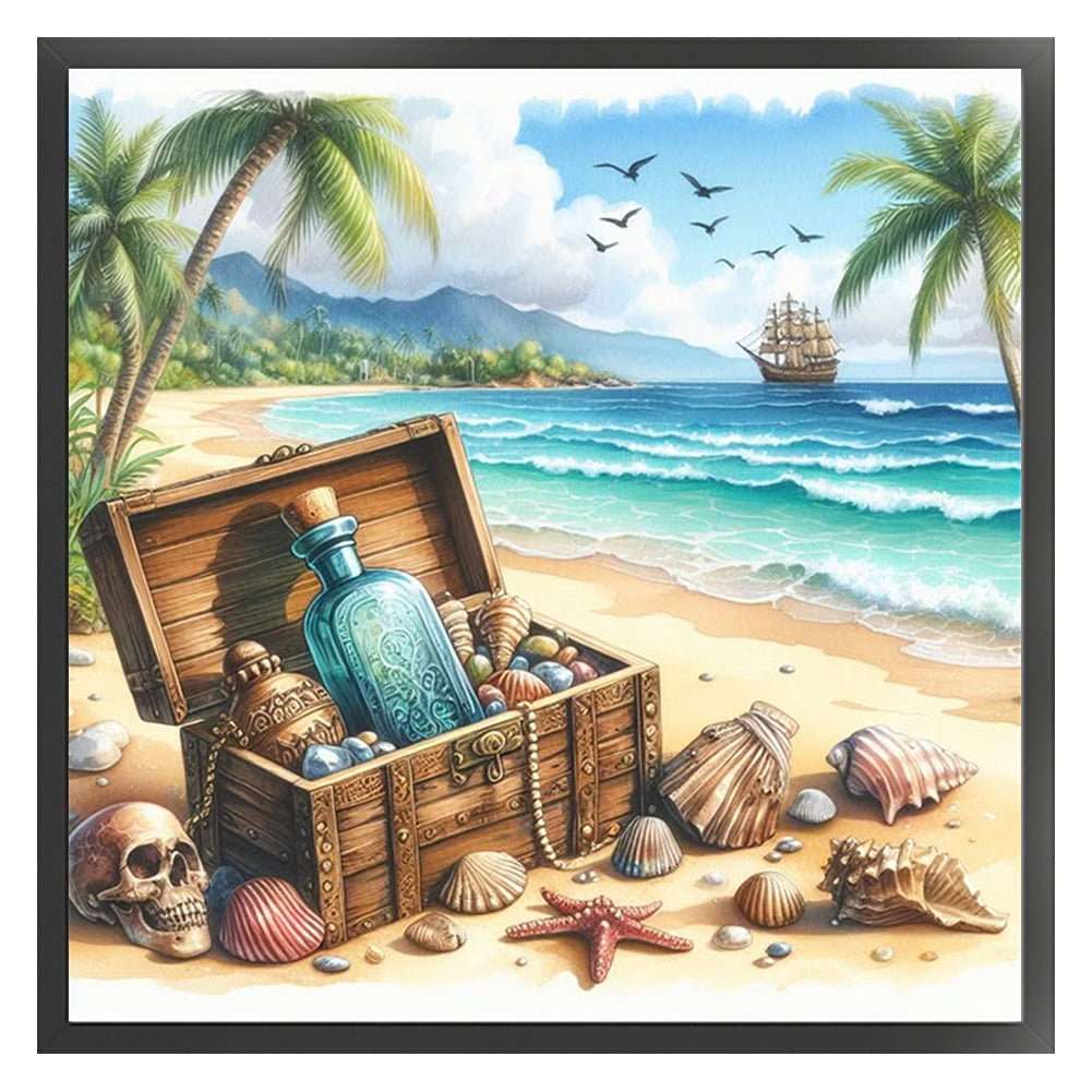Seaside Boxes - 11CT Stamped Cross Stitch 40*40CM