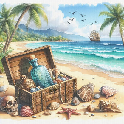 Seaside Boxes - 11CT Stamped Cross Stitch 40*40CM