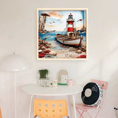 Seaside Lighthouses - 11CT Stamped Cross Stitch 40*40CM