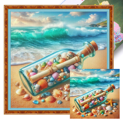 Sheep Drifting Bottles - 11CT Stamped Cross Stitch 40*40CM