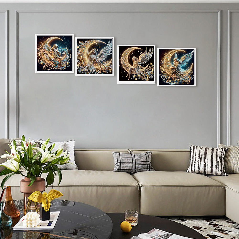 4 Pcs Moonlight Goddess - Special Shaped Drill Diamond Painting 30*30CM