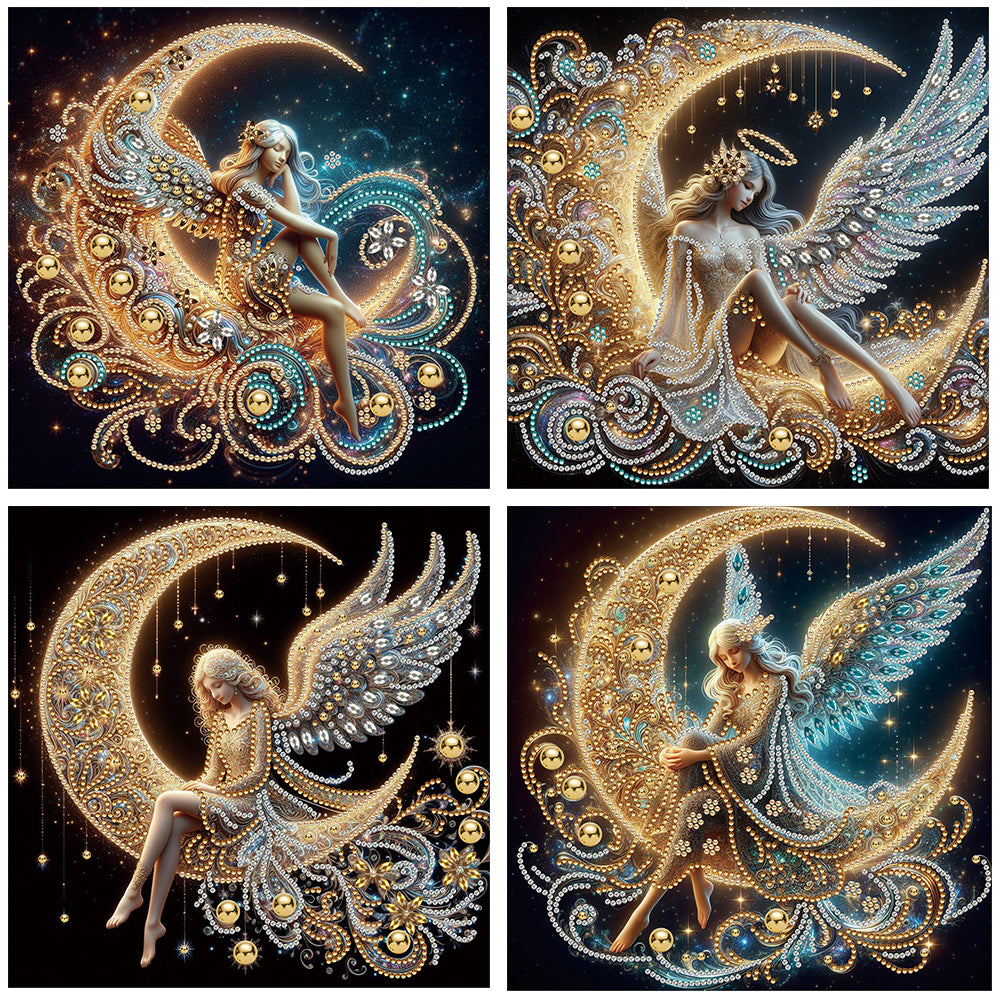 4 Pcs Moonlight Goddess - Special Shaped Drill Diamond Painting 30*30CM