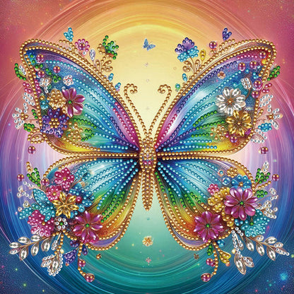 4 Pcs Flowers And Butterflies - Special Shaped Drill Diamond Painting 30*30CM