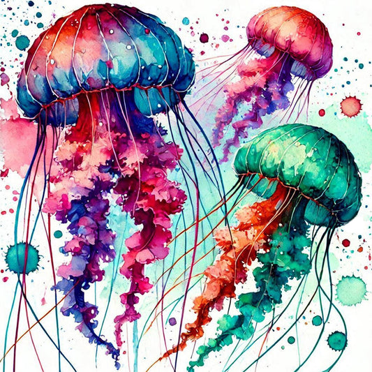Jellyfish - Full Round Drill Diamond Painting 40*40CM