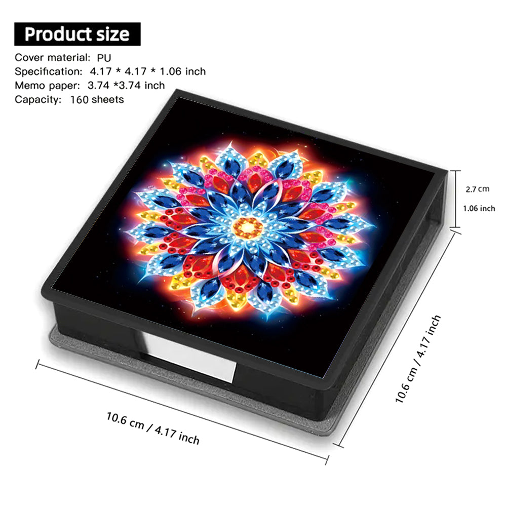 Animals Leather Diamond Art Note Box with 160 Sheets of Paper for DIY Art Craft