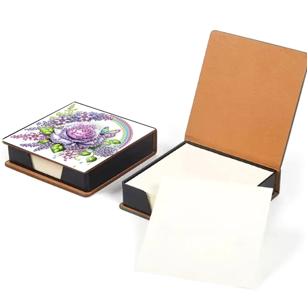 Animals Leather Diamond Art Note Box with 160 Sheets of Paper for DIY Art Craft
