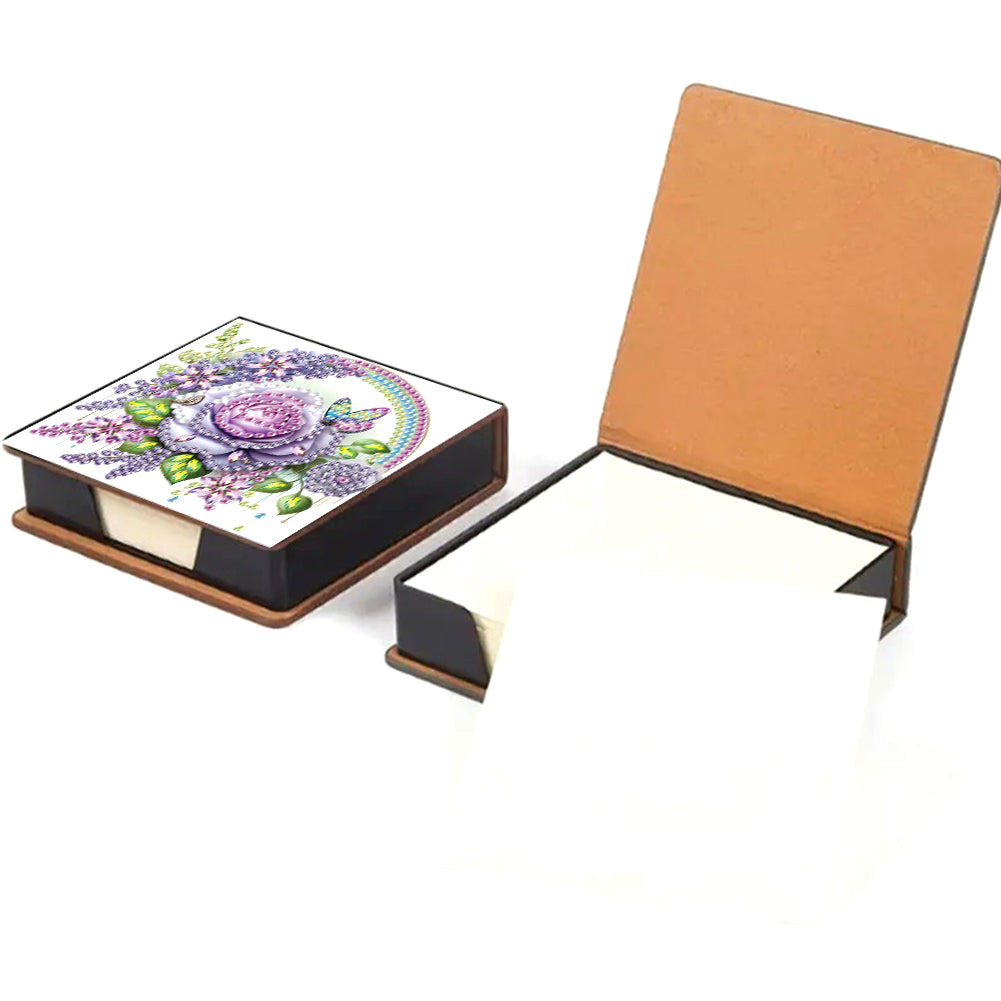 Animals Leather Diamond Art Note Box with 160 Sheets of Paper for DIY Art Craft