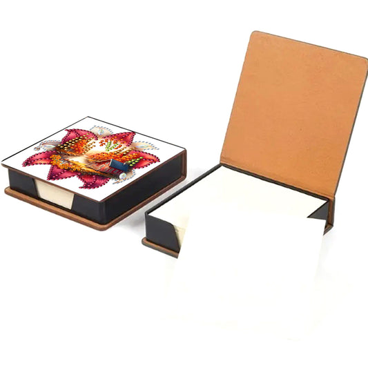 Animals Leather Diamond Art Note Box with 160 Sheets of Paper for DIY Art Craft