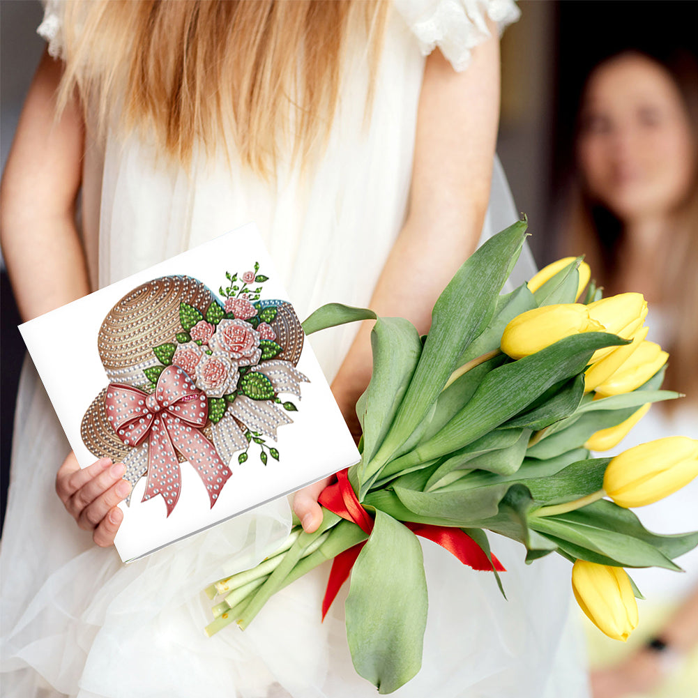 6Pcs Bouquet DIY Diamond Painting Card Diamond Drawing Card for Adults Beginners
