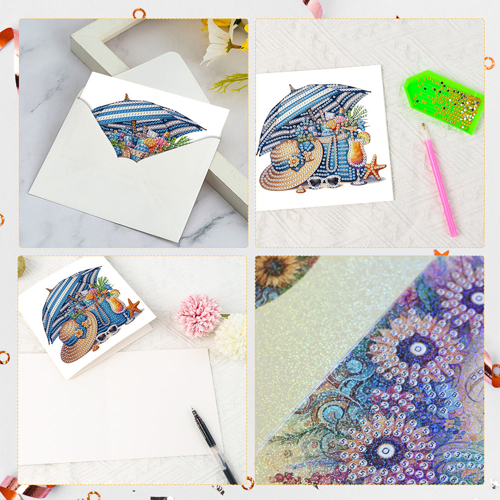 6Pcs Bouquet DIY Diamond Painting Card Diamond Drawing Card for Adults Beginners