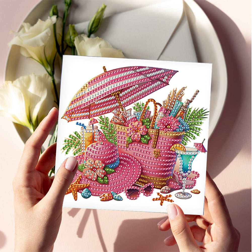 6Pcs Bouquet DIY Diamond Painting Card Diamond Drawing Card for Adults Beginners