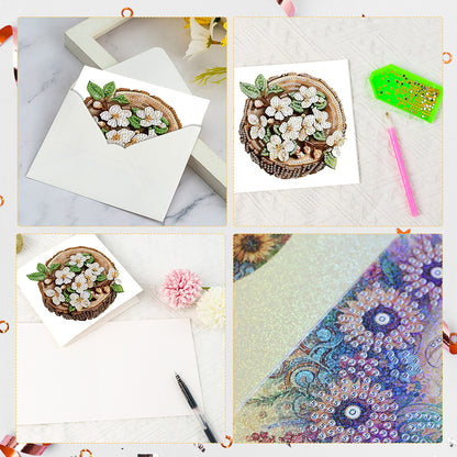 6Pcs Bouquet DIY Diamond Painting Card Diamond Drawing Card for Adults Beginners