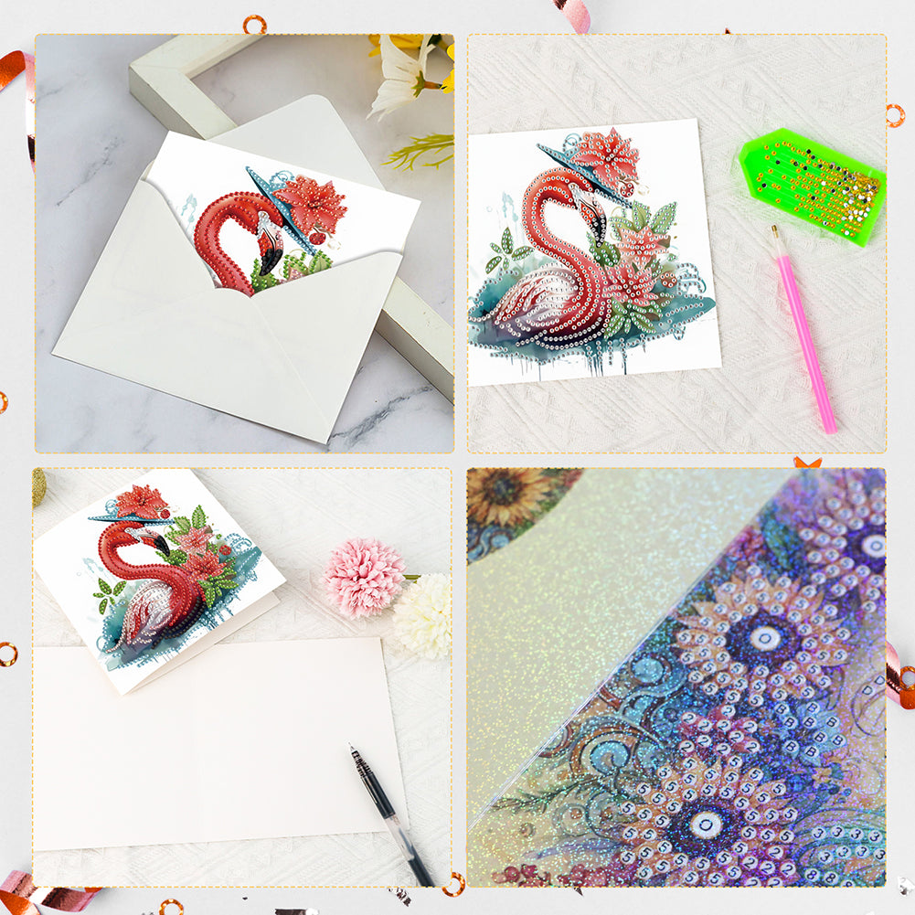 6Pcs Bouquet DIY Diamond Painting Card Diamond Drawing Card for Adults Beginners