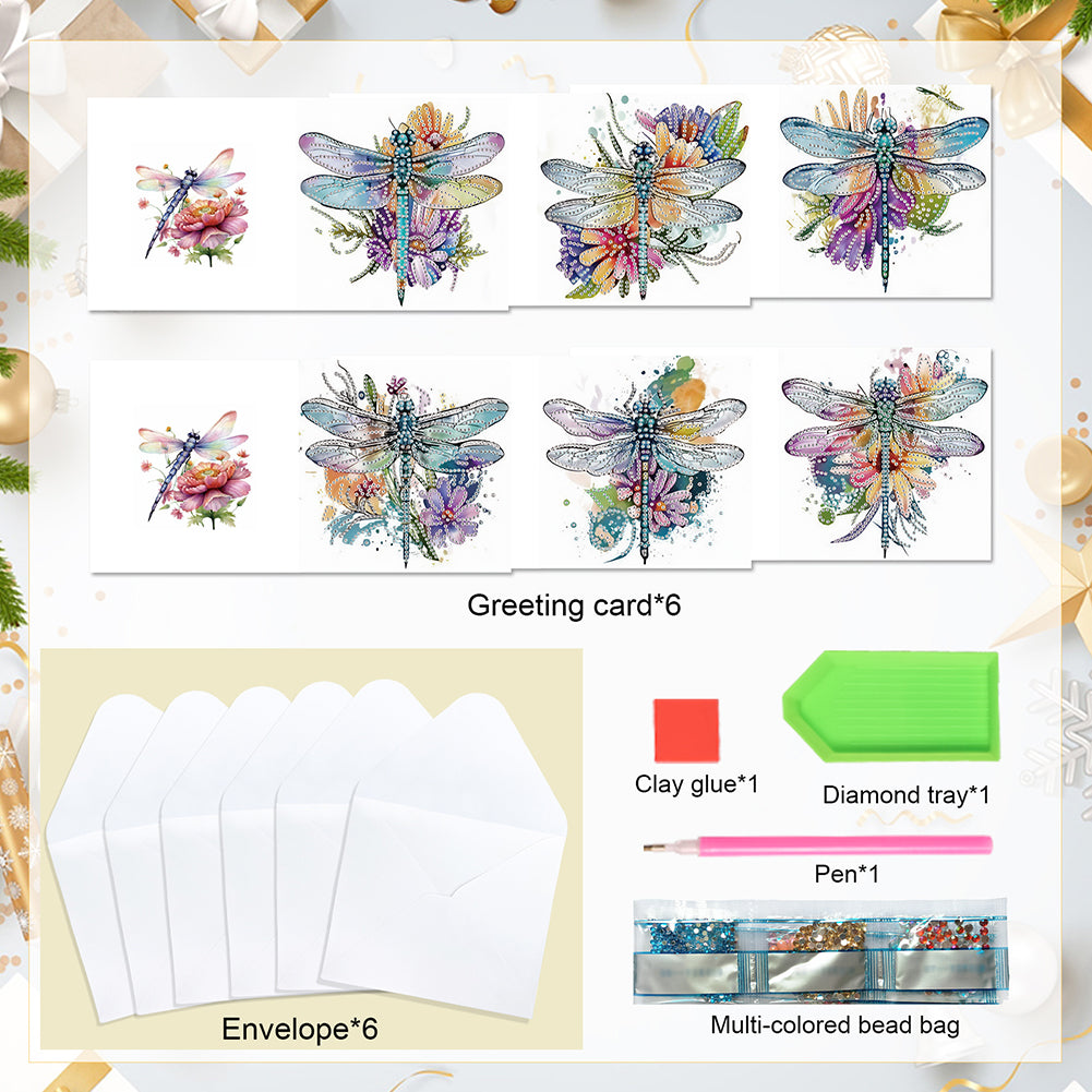 6Pcs Bouquet DIY Diamond Painting Card Diamond Drawing Card for Adults Beginners