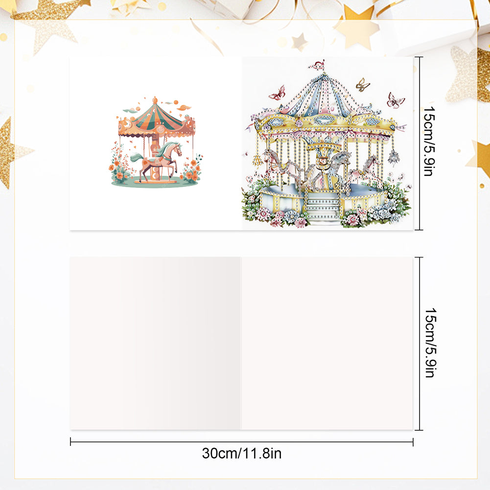 6Pcs Bouquet DIY Diamond Painting Card Diamond Drawing Card for Adults Beginners