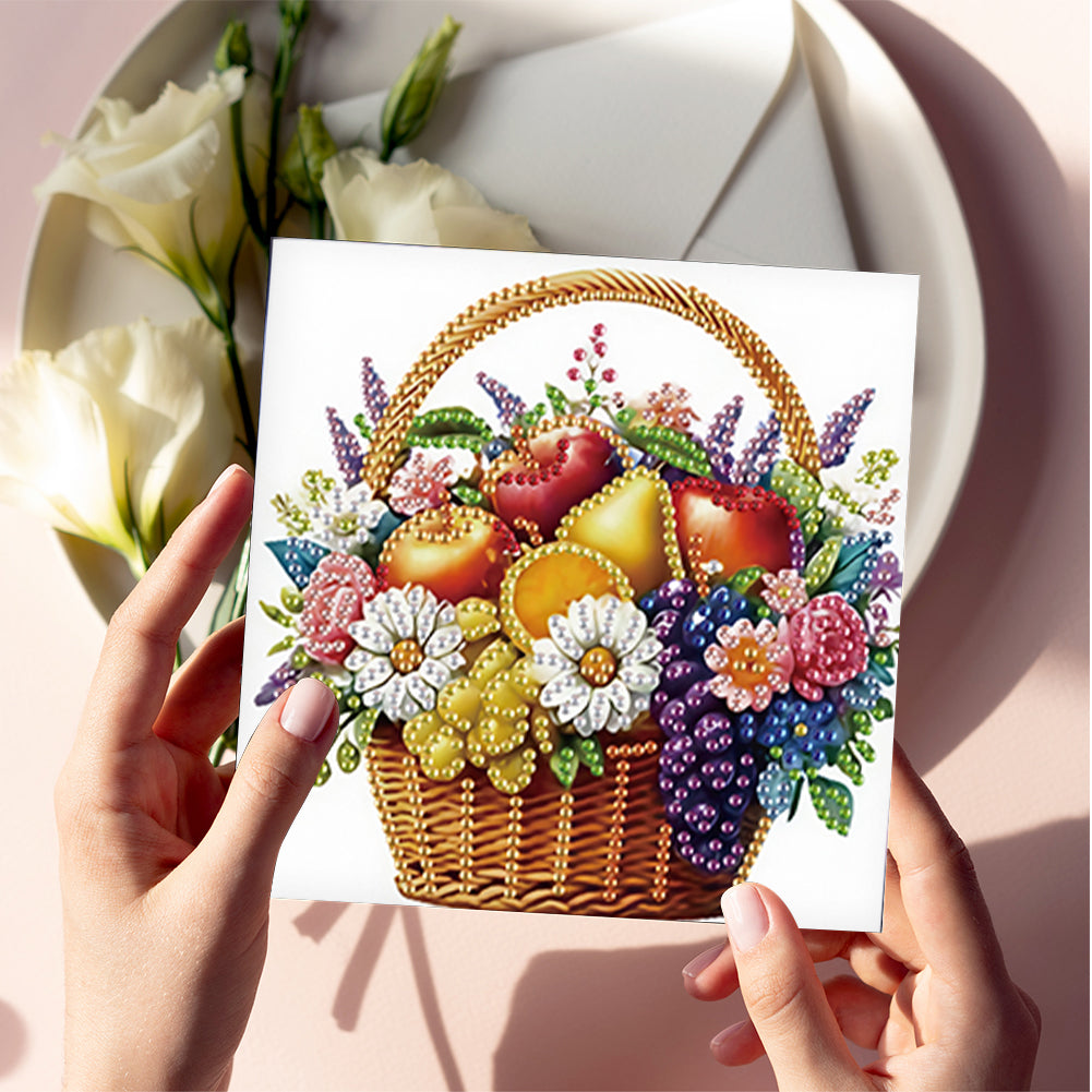 6Pcs Bouquet DIY Diamond Painting Card Diamond Drawing Card for Adults Beginners