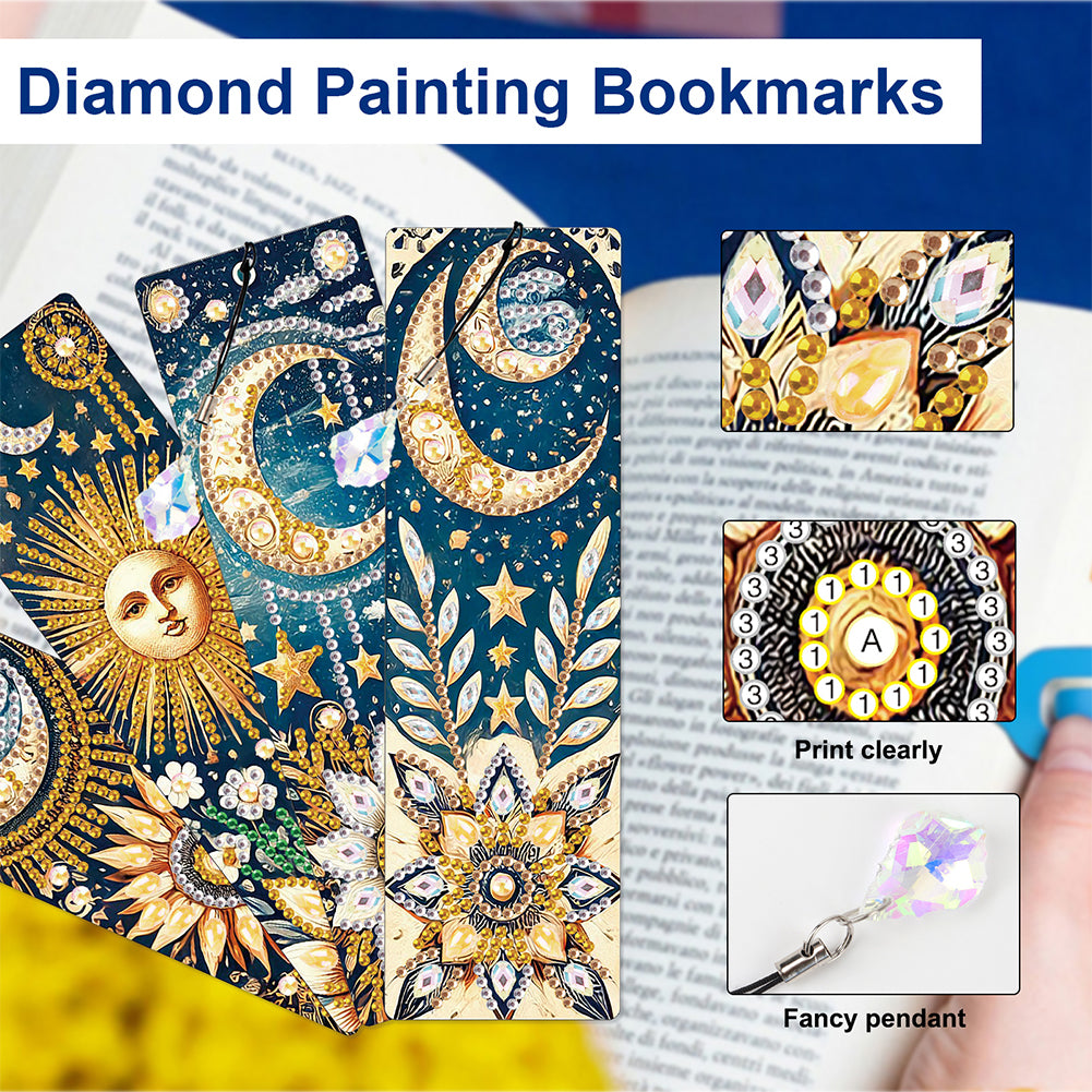 4Pcs Special Shape Dragonfly DIY Bookmarks Diamond Painting Kits for Book Lovers
