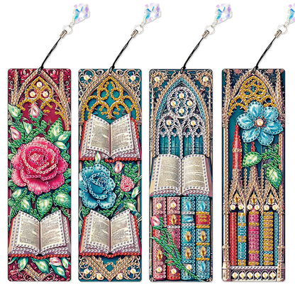 4Pcs Special Shape Dragonfly DIY Bookmarks Diamond Painting Kits for Book Lovers