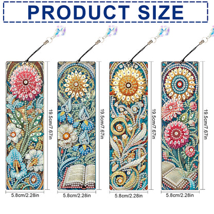 4Pcs Special Shape Dragonfly DIY Bookmarks Diamond Painting Kits for Book Lovers