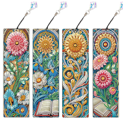 4Pcs Special Shape Dragonfly DIY Bookmarks Diamond Painting Kits for Book Lovers
