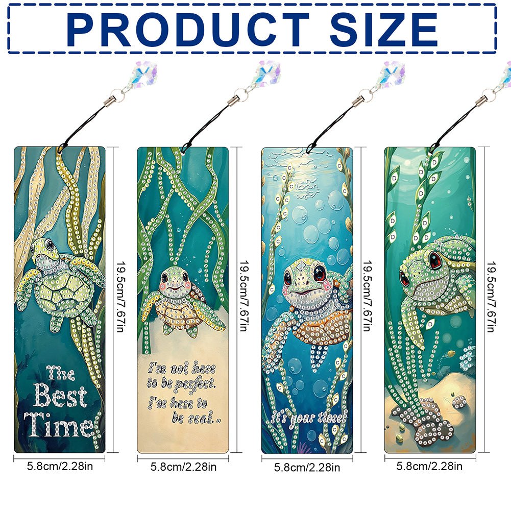 4Pcs Special Shape Dragonfly DIY Bookmarks Diamond Painting Kits for Book Lovers