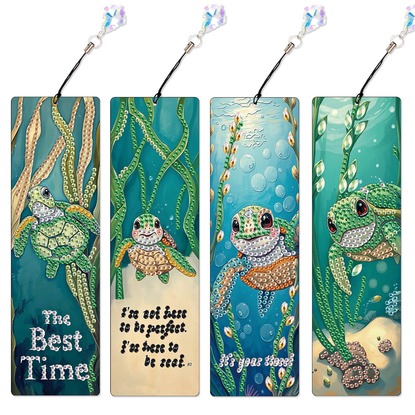 4Pcs Special Shape Dragonfly DIY Bookmarks Diamond Painting Kits for Book Lovers