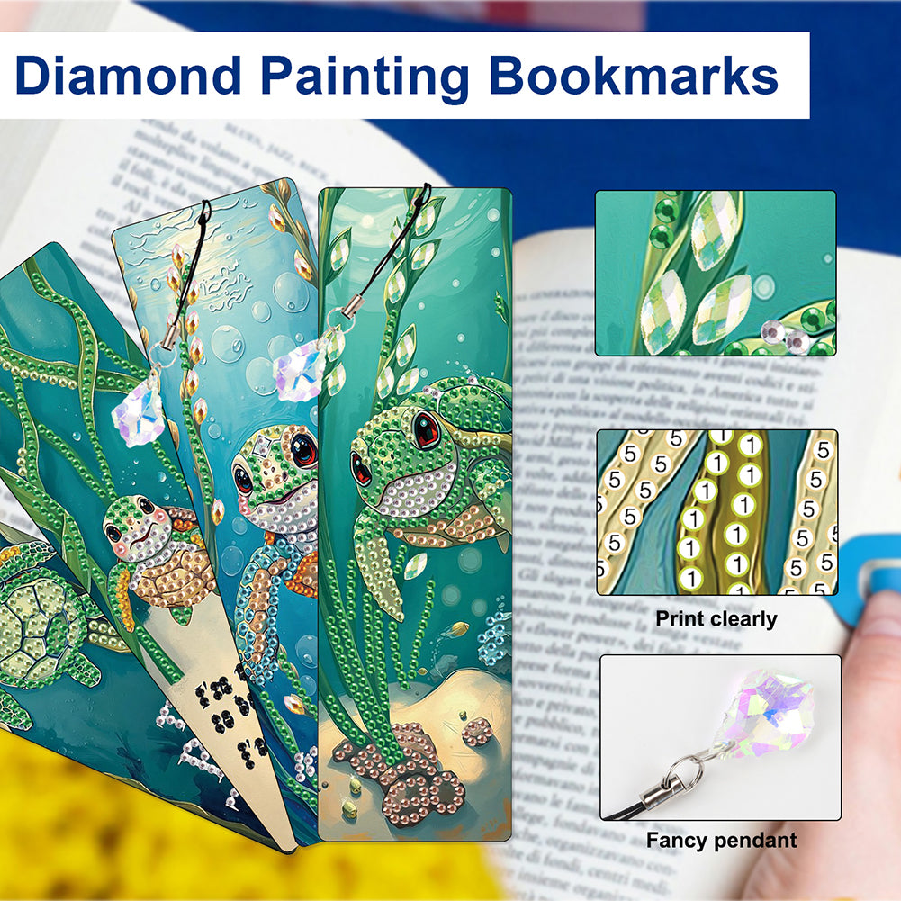 4Pcs Special Shape Dragonfly DIY Bookmarks Diamond Painting Kits for Book Lovers