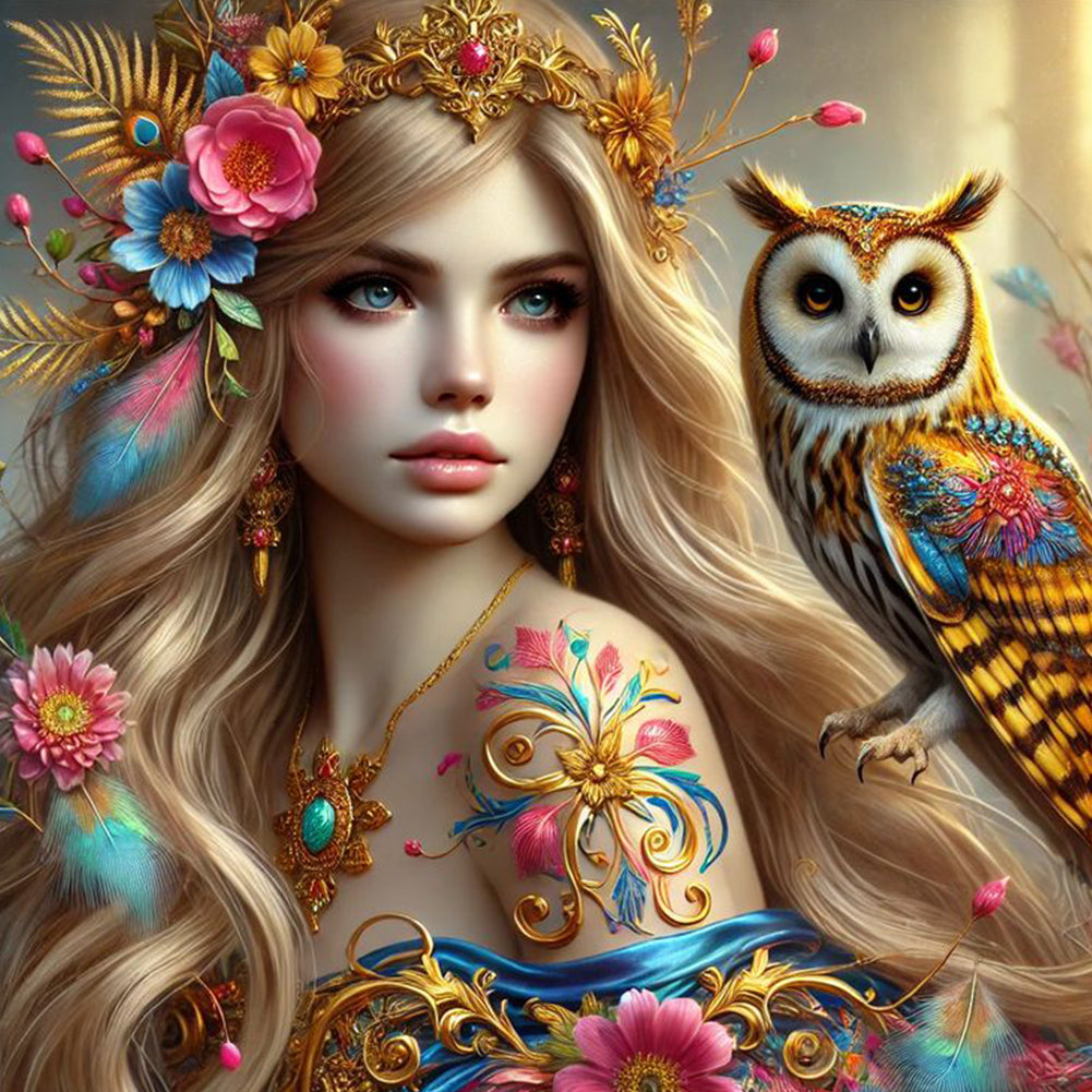 Beauty And Animals - Full Round Drill Diamond Painting 40*40CM