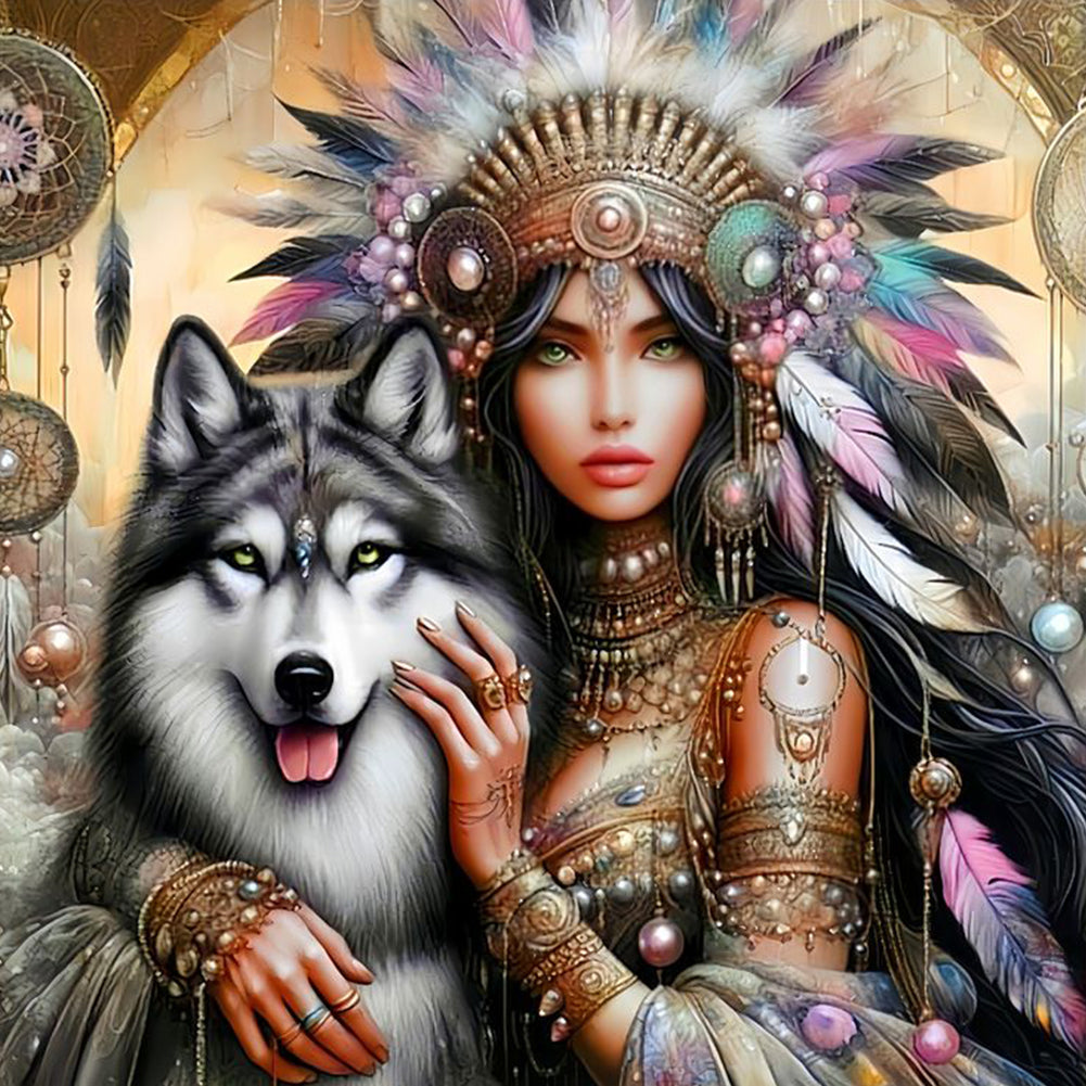 Beauty And Animals - Full Round Drill Diamond Painting 40*40CM
