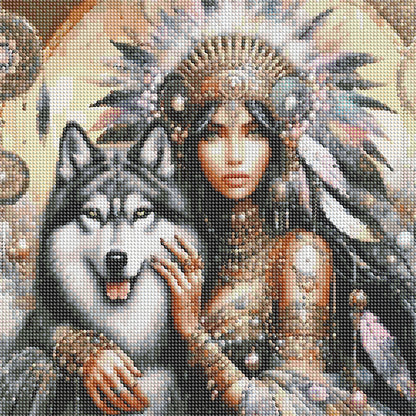 Beauty And Animals - Full Round Drill Diamond Painting 40*40CM
