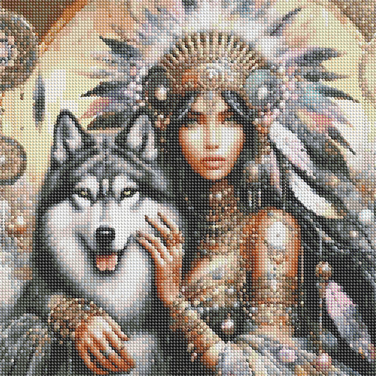 Beauty And Animals - Full Round Drill Diamond Painting 40*40CM