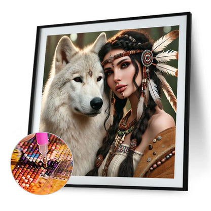 Beauty And Animals - Full Round Drill Diamond Painting 40*40CM
