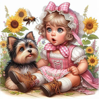 Cute Child - Full Round Drill Diamond Painting 40*40CM