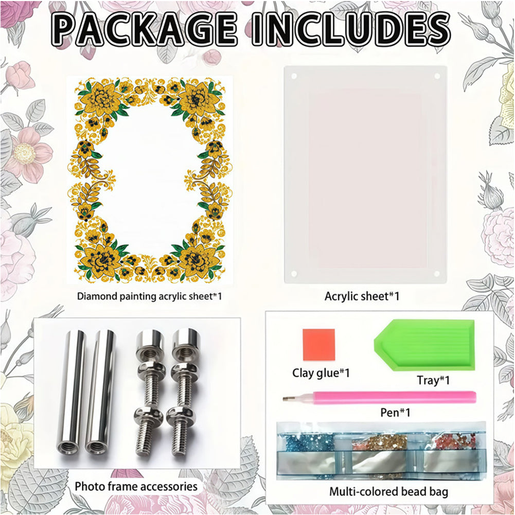 Special Shape Flower Table Top Diamond Painting Frame Kits for Home Office Decor