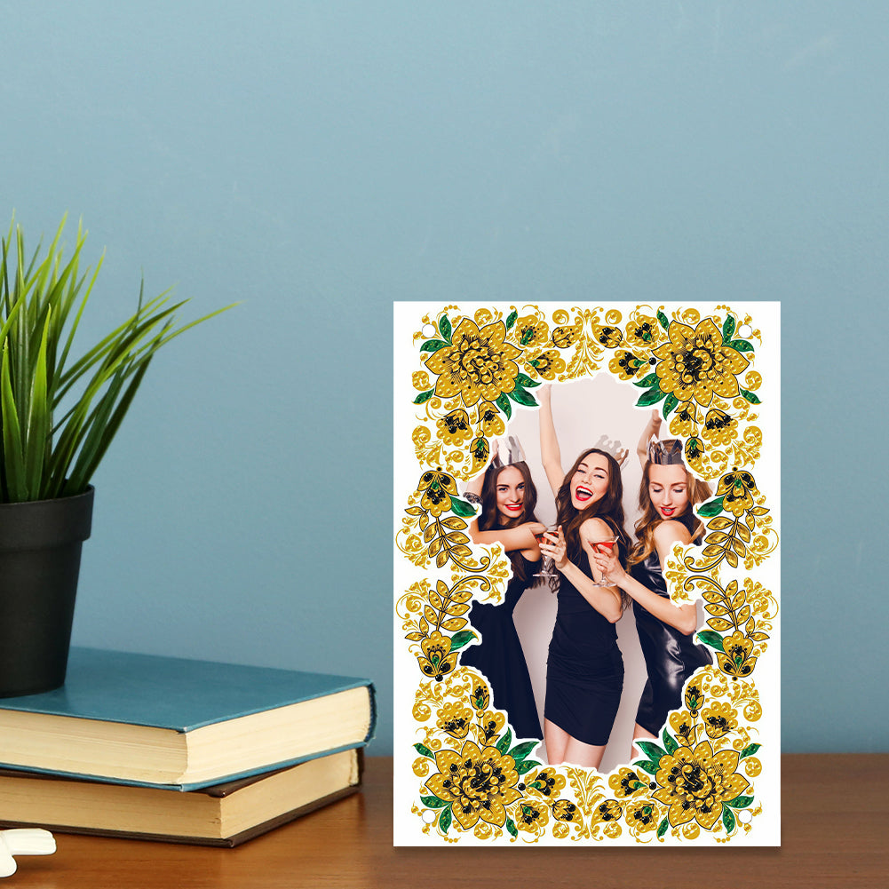 Special Shape Flower Table Top Diamond Painting Frame Kits for Home Office Decor