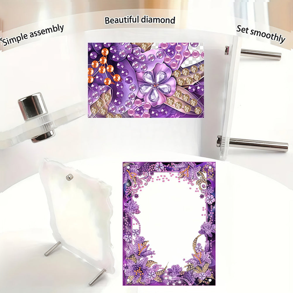 Special Shape Flower Table Top Diamond Painting Frame Kits for Home Office Decor
